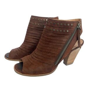 Paul Green Sydney Peep Toe Sandal, Nubuck Leather Size US 6.5